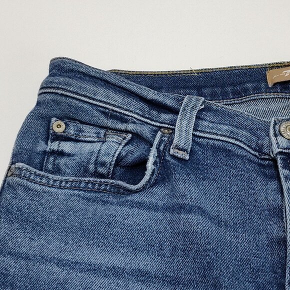 7 For All Mankind Roxanne Luxe Vintage Ankle Jeans Size 28 Raw Edge Cutoff Hems - Picture 6 of 10